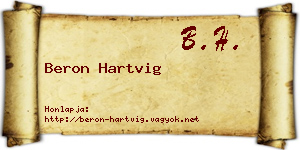 Beron Hartvig névjegykártya